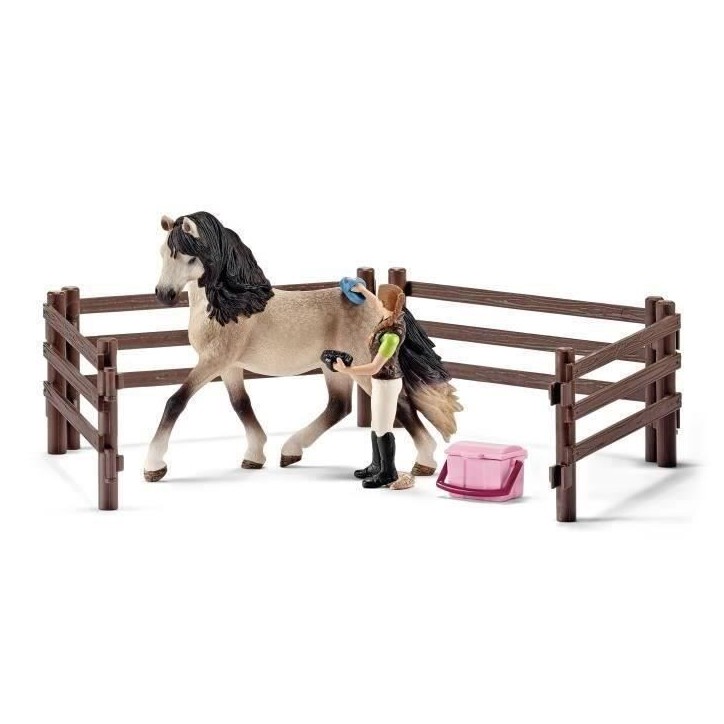 Kit de soin pour chevaux andaloux, coffret schleich avec 9 éléments dont 1 cheval schleich inclus, coffret figurines pour enfa Kit de soin pour chevaux andaloux, coffret schleich avec 9 éléments dont 1 cheval schleich inclus, coffret figurines pour enfa
