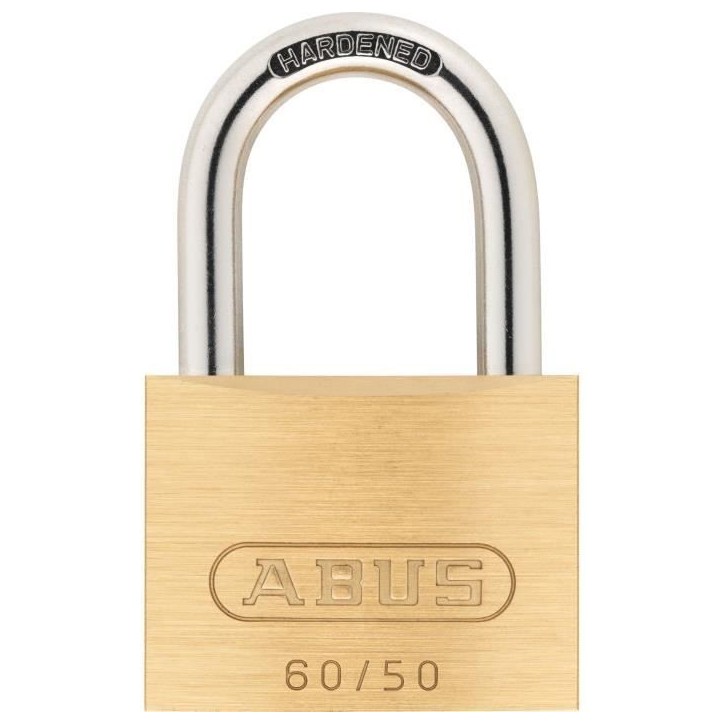 Cadenas en laiton massif - ABUS - 60/50 - Anse acier cémenté - Double verrouillage - 2 clés Cadenas en laiton massif - ABUS - 60/50 - Anse acier cémenté - Double verrouillage - 2 clés
