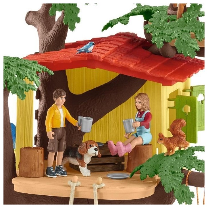 Cabane aventure dans les arbres, coffret de 60 pieces détaillées avec balançoire, 2 figurines d'enfant et figurines d'animaux Cabane aventure dans les arbres, coffret de 60 pieces détaillées avec balançoire, 2 figurines d'enfant et figurines d'animaux