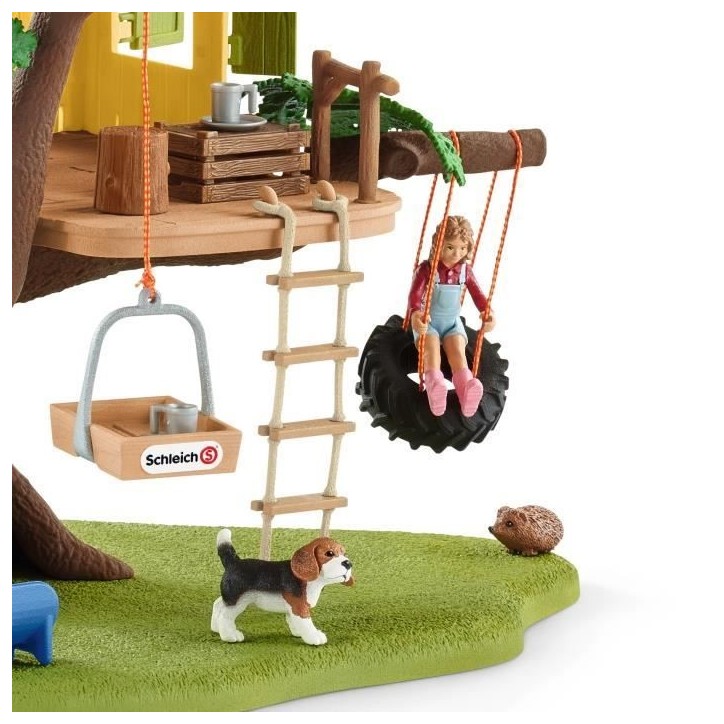 Cabane aventure dans les arbres, coffret de 60 pieces détaillées avec balançoire, 2 figurines d'enfant et figurines d'animaux Cabane aventure dans les arbres, coffret de 60 pieces détaillées avec balançoire, 2 figurines d'enfant et figurines d'animaux