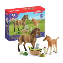 Assortiment Figurine Cheval avec Poulain et Chiot - Animaux de la Ferm