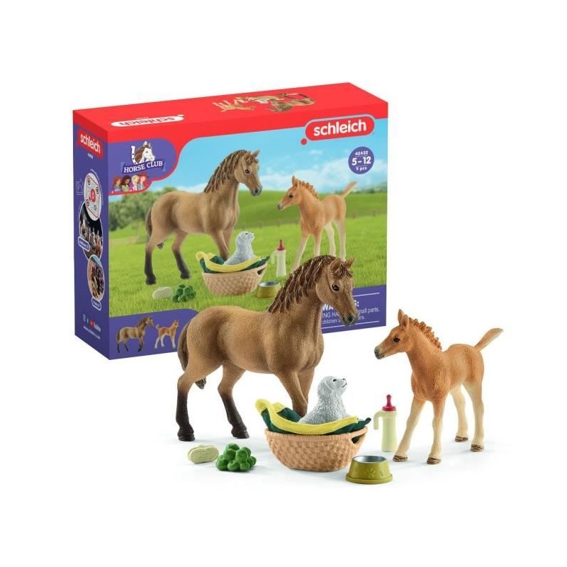 Assortiment Figurine Cheval avec Poulain et Chiot - Animaux de la Ferm Assortiment Figurine Cheval avec Poulain et Chiot - Animaux de la Ferm