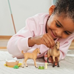 Assortiment Figurine Cheval avec Poulain et Chiot - Animaux de la Ferm