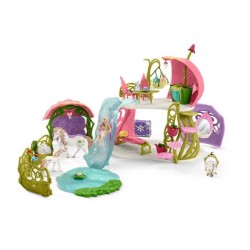 Maison-fleur pailletée avec licornes, lac et écurie - Schleich - 424