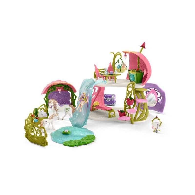 Maison-fleur pailletée avec licornes, lac et écurie - Schleich - 424 Maison-fleur pailletée avec licornes, lac et écurie - Schleich - 424