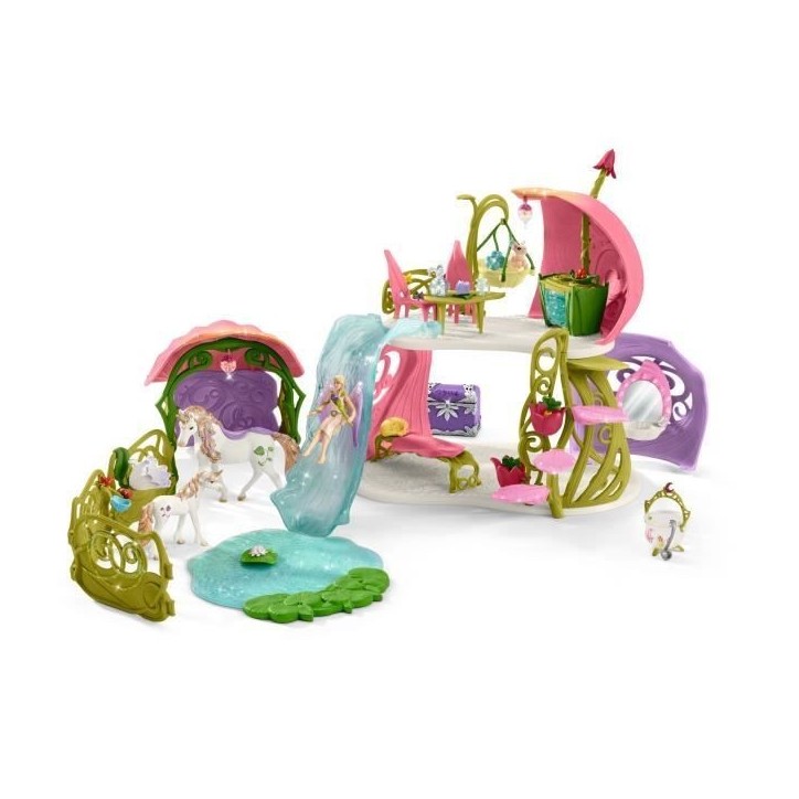 Maison-fleur pailletée avec licornes, lac et écurie - Schleich - 42445 - Multicolore - Rose - Fille Maison-fleur pailletée avec licornes, lac et écurie - Schleich - 42445 - Multicolore - Rose - Fille
