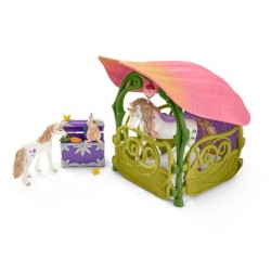 Maison-fleur pailletée avec licornes, lac et écurie - Schleich - 424