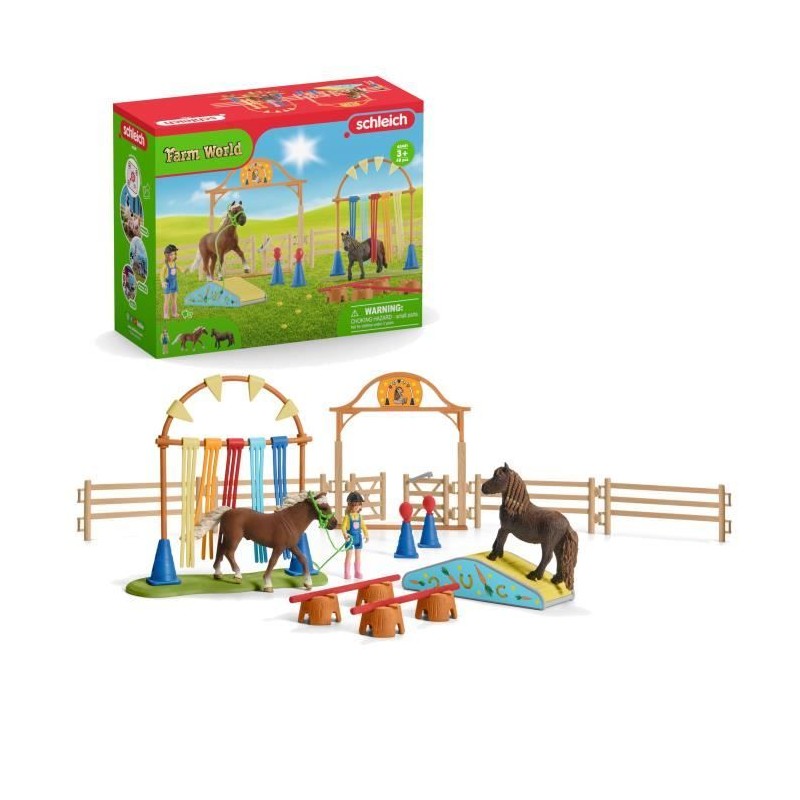 Coffret d'Entraînement Agilité Équestre avec Cheval Schleich, Dress Coffret d'Entraînement Agilité Équestre avec Cheval Schleich, Dress