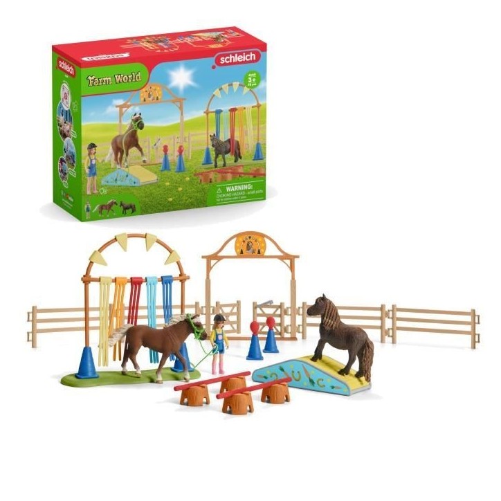 Coffret d'Entraînement Agilité Équestre avec Cheval Schleich, Dresseur et Accessoires - Ensemble Équestre de 41 Pieces - Cad Coffret d'Entraînement Agilité Équestre avec Cheval Schleich, Dresseur et Accessoires - Ensemble Équestre de 41 Pieces - Cad