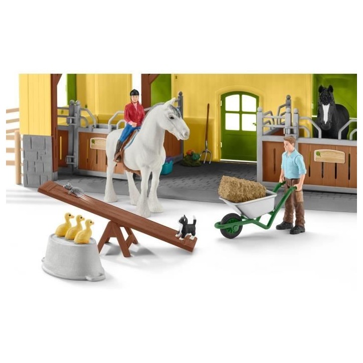Écurie avec boxes et animaux, coffret de 82 pieces avec chevaux, Schleich 42485 Farm World, Des 4 ans