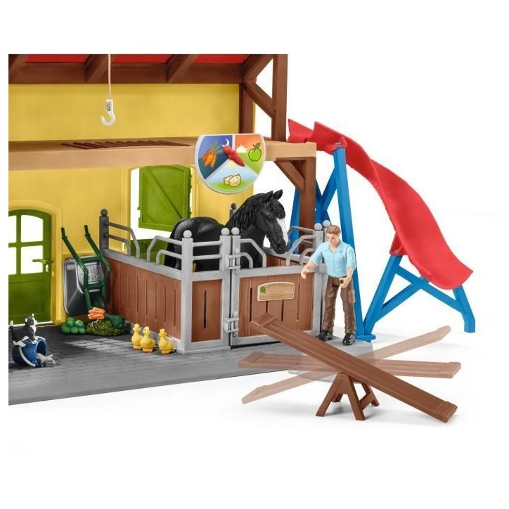 Écurie avec boxes et animaux, coffret de 82 pieces avec chevaux, Schleich 42485 Farm World, Des 4 ans