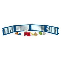 Maison pour lapin et cochons d'inde, coffret figurine et accessoires,