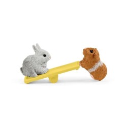 Maison pour lapin et cochons d'inde, coffret figurine et accessoires,
