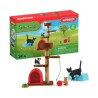 Coffret Aire de jeu pour chats adorables, figurines d'animaux avec cha