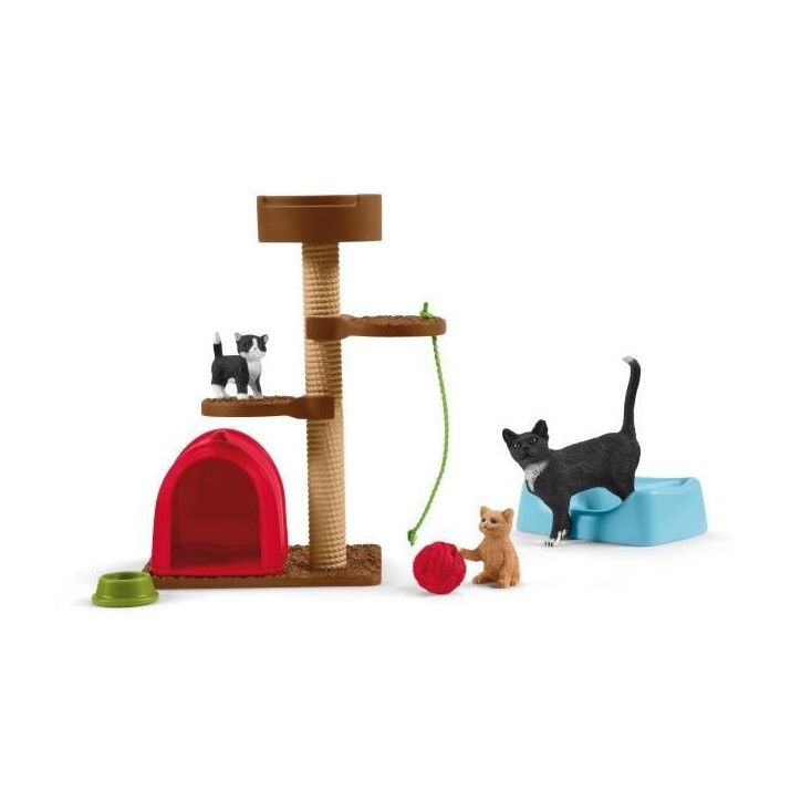 Coffret Aire de jeu pour chats adorables, figurines d'animaux avec chats, pour enfants des 3 ans, Schleich 42501 Farm World Coffret Aire de jeu pour chats adorables, figurines d'animaux avec chats, pour enfants des 3 ans, Schleich 42501 Farm World