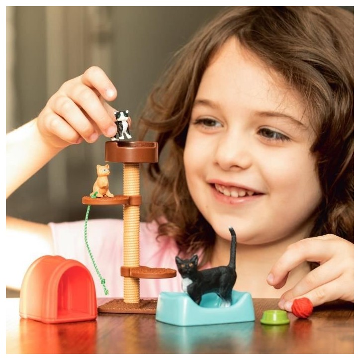 Coffret Aire de jeu pour chats adorables, figurines d'animaux avec chats, pour enfants des 3 ans, Schleich 42501 Farm World Coffret Aire de jeu pour chats adorables, figurines d'animaux avec chats, pour enfants des 3 ans, Schleich 42501 Farm World