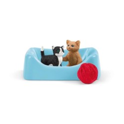 Coffret Aire de jeu pour chats adorables, figurines d'animaux avec cha