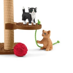 Coffret Aire de jeu pour chats adorables, figurines d'animaux avec cha