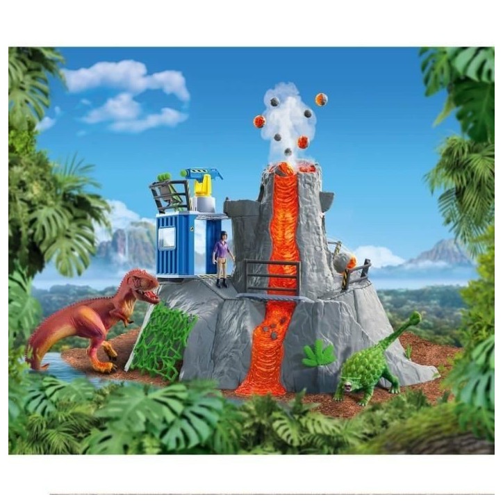Expédition au grand Volcan, 1 figurine de chercheuse et 2 jouets dinosaures, Pour enfants des 5 ans, Schleich 42564 DINOSAURS Expédition au grand Volcan, 1 figurine de chercheuse et 2 jouets dinosaures, Pour enfants des 5 ans, Schleich 42564 DINOSAURS