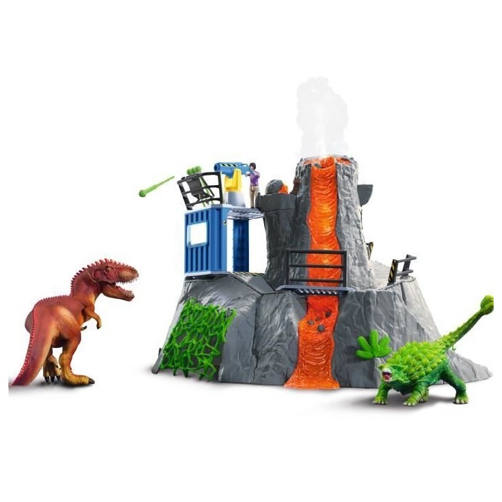 Expédition au grand Volcan, 1 figurine de chercheuse et 2 jouets dinosaures, Pour enfants des 5 ans, Schleich 42564 DINOSAURS Expédition au grand Volcan, 1 figurine de chercheuse et 2 jouets dinosaures, Pour enfants des 5 ans, Schleich 42564 DINOSAURS