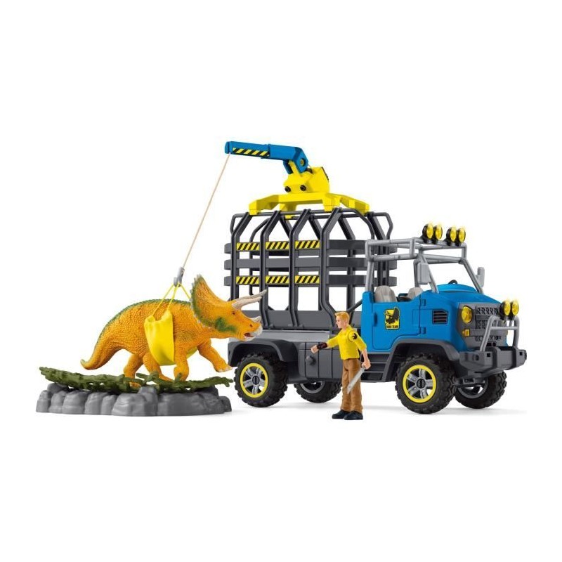 Mission de transport Dino, coffret de 43 pieces avec figurine tricéra
