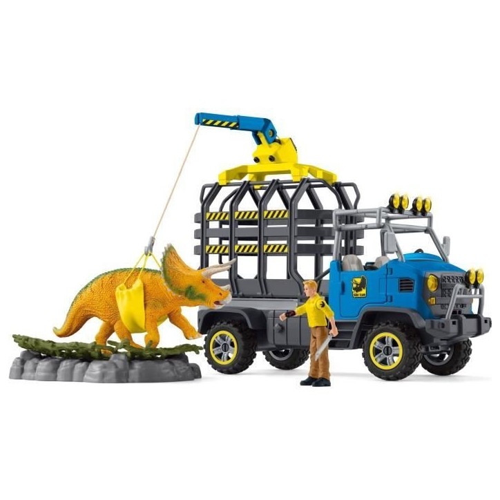 Mission de transport Dino, coffret de 43 pieces avec figurine tricératops et camion de transport, jouets dinosaures pour enfant Mission de transport Dino, coffret de 43 pieces avec figurine tricératops et camion de transport, jouets dinosaures pour enfant