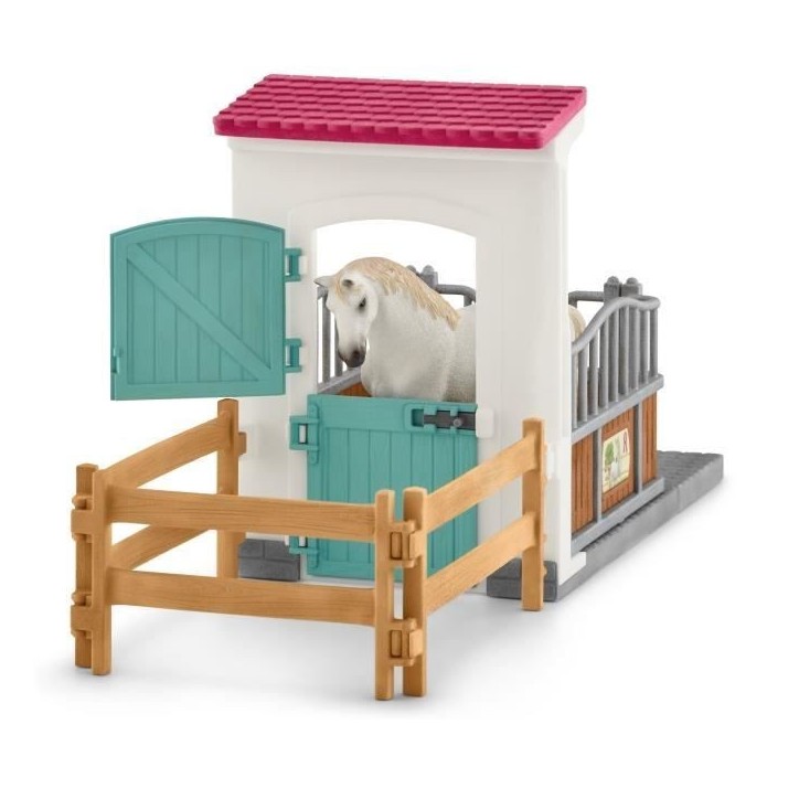 Box avec étalon Pur Sang anglais, Extension pour écurie schleich pour enfant, Schleich 42569 HORSE CLUB, des 5 ans Box avec étalon Pur Sang anglais, Extension pour écurie schleich pour enfant, Schleich 42569 HORSE CLUB, des 5 ans