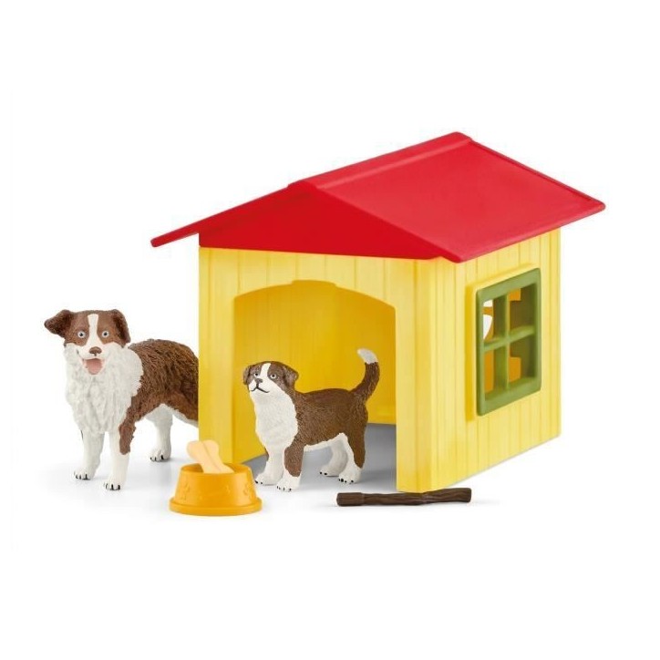 Figurine Niche pour Chien , pour enfants des 3 ans, coffret, 18,8 x 8,2 x 14,7 cm - Schleich 42573 FARM WORLD