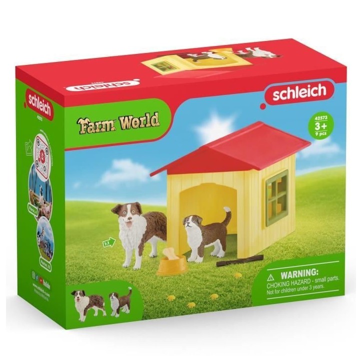 Figurine Niche pour Chien , pour enfants des 3 ans, coffret, 18,8 x 8,2 x 14,7 cm - Schleich 42573 FARM WORLD