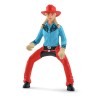 Figurine Cowgirl et Tonneaux de Racing, avec figurine et cheval, Schle