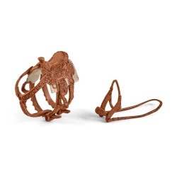 Figurine Cowgirl et Tonneaux de Racing, avec figurine et cheval, Schle