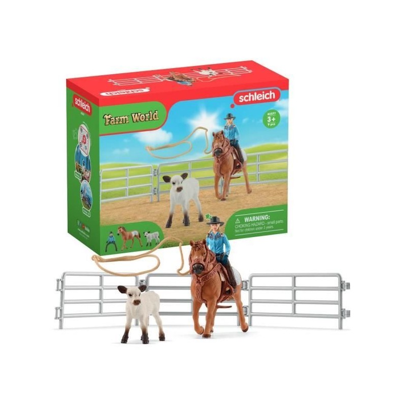 Coffret SCHLEICH - Equipe de Cowboy et leurs lassos - 42577 - Gamme Fa Coffret SCHLEICH - Equipe de Cowboy et leurs lassos - 42577 - Gamme Fa