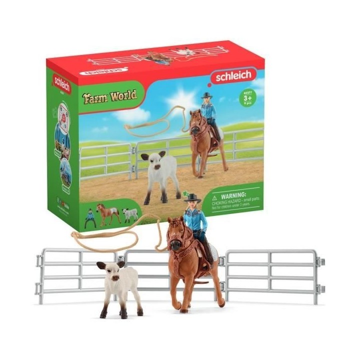 Coffret SCHLEICH - Equipe de Cowboy et leurs lassos - 42577 - Gamme Farm World