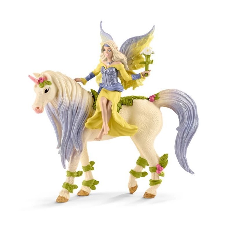 Fée Sera avec Figurine Licorne aux fleurs - Fée Sirene Magique et Fa Fée Sera avec Figurine Licorne aux fleurs - Fée Sirene Magique et Fa