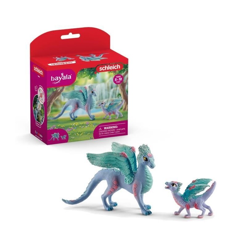 Figurines Dragon Fleuri avec son petit, Coffret Schleich 70592 Bayala, Figurines Dragon Fleuri avec son petit, Coffret Schleich 70592 Bayala,