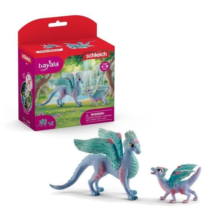 Figurines Dragon Fleuri avec son petit, Coffret Schleich 70592 Bayala, Des 5 ans Figurines Dragon Fleuri avec son petit, Coffret Schleich 70592 Bayala, Des 5 ans