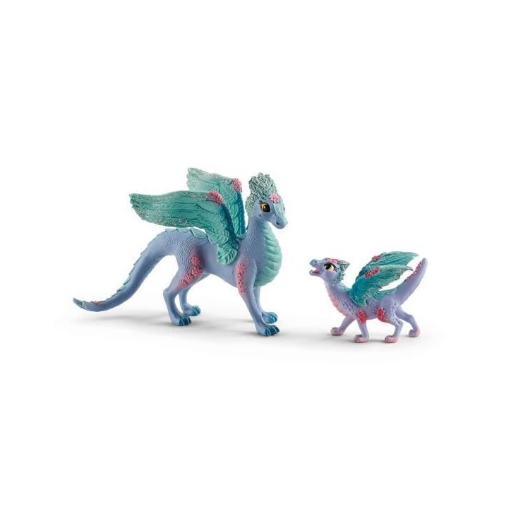 Figurines Dragon Fleuri avec son petit, Coffret Schleich 70592 Bayala, Des 5 ans Figurines Dragon Fleuri avec son petit, Coffret Schleich 70592 Bayala, Des 5 ans