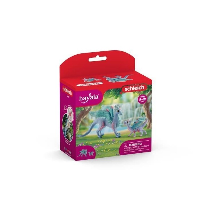 Figurines Dragon Fleuri avec son petit, Coffret Schleich 70592 Bayala, Des 5 ans Figurines Dragon Fleuri avec son petit, Coffret Schleich 70592 Bayala, Des 5 ans