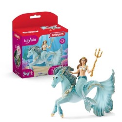 Figurine Sirene Eyela sur cheval de mer - avec sa Baguette Magique - S