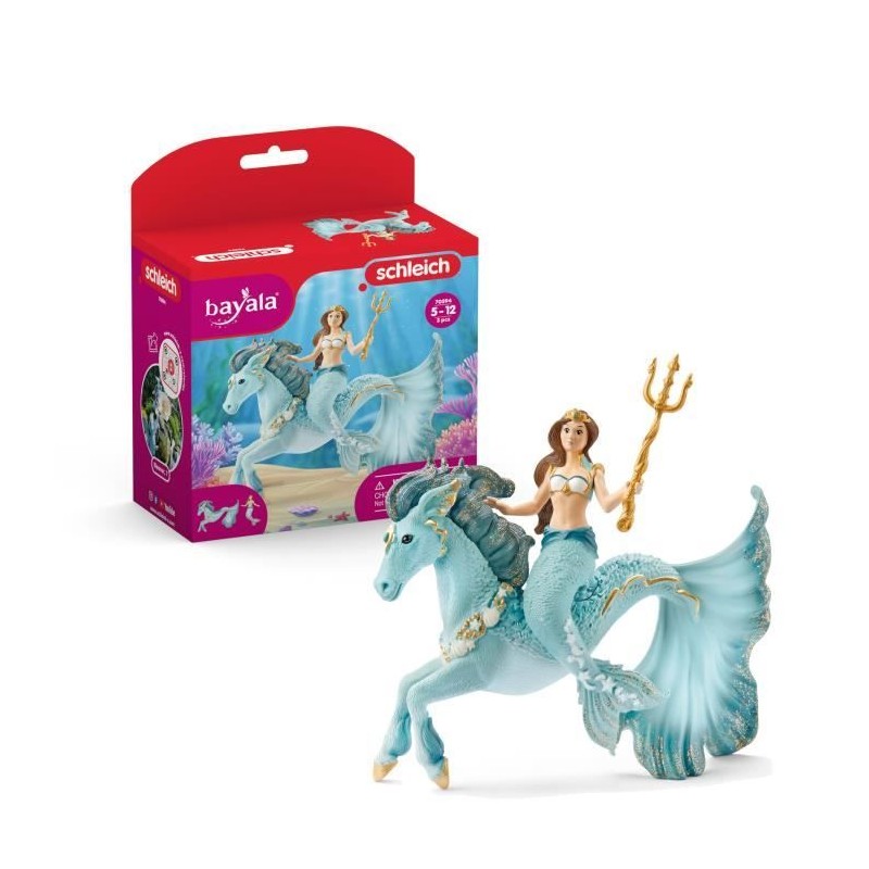 Figurine Sirene Eyela sur cheval de mer - avec sa Baguette Magique - S Figurine Sirene Eyela sur cheval de mer - avec sa Baguette Magique - S