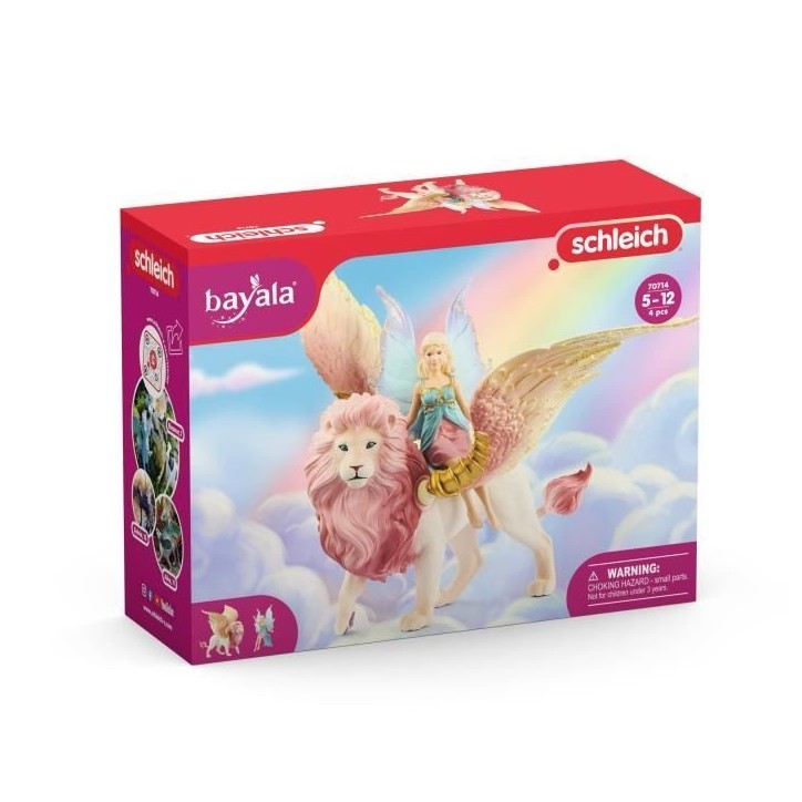 Figurine Elfe sur lion ailé, Figurine fée détachable chevauchant un lion rose magique avec des parties mobiles, figurine magi Figurine Elfe sur lion ailé, Figurine fée détachable chevauchant un lion rose magique avec des parties mobiles, figurine magi
