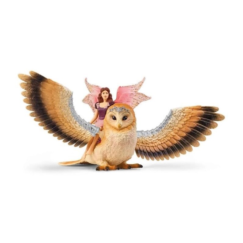 Figurine SCHLEICH Elfe a dos de chouette scintillante V2 - Gamme bayal Figurine SCHLEICH Elfe a dos de chouette scintillante V2 - Gamme bayal