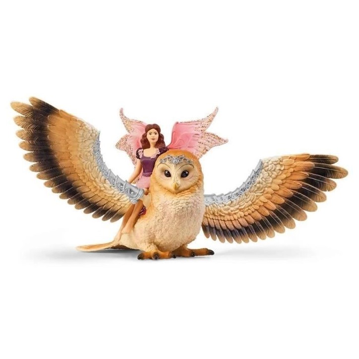 Figurine SCHLEICH Elfe a dos de chouette scintillante V2 - Gamme bayala Figurine SCHLEICH Elfe a dos de chouette scintillante V2 - Gamme bayala