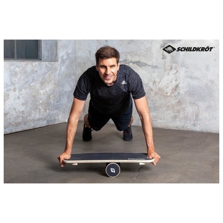 Planche d'équilibre - Fitness - SCHILDKRÖT - Antidérapant - Diametre 11 cm - 73,5 x 28 cm - WOODEN BALANCE BOARD Planche d'équilibre - Fitness - SCHILDKRÖT - Antidérapant - Diametre 11 cm - 73,5 x 28 cm - WOODEN BALANCE BOARD