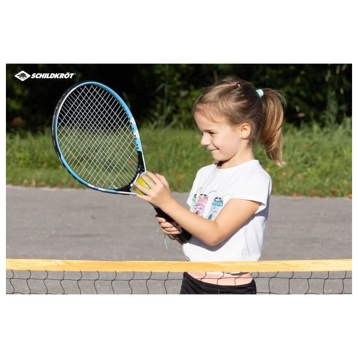 Sac a dos de tennis - SCHILDKROT - 2 raquettes + housses - 2 balles mousse Ø7mm - Filet autoportant 75x300 cm - 6 cônes de ma