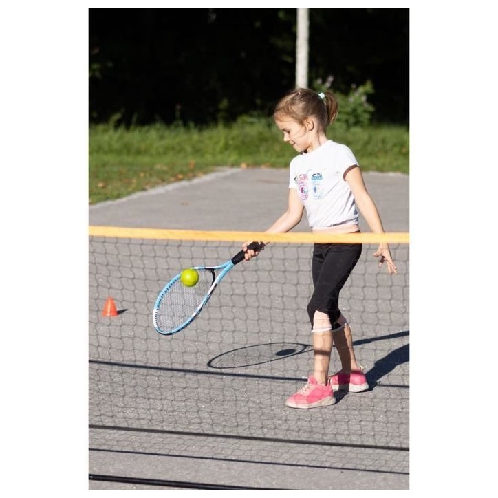 Sac a dos de tennis - SCHILDKROT - 2 raquettes + housses - 2 balles mousse Ø7mm - Filet autoportant 75x300 cm - 6 cônes de ma