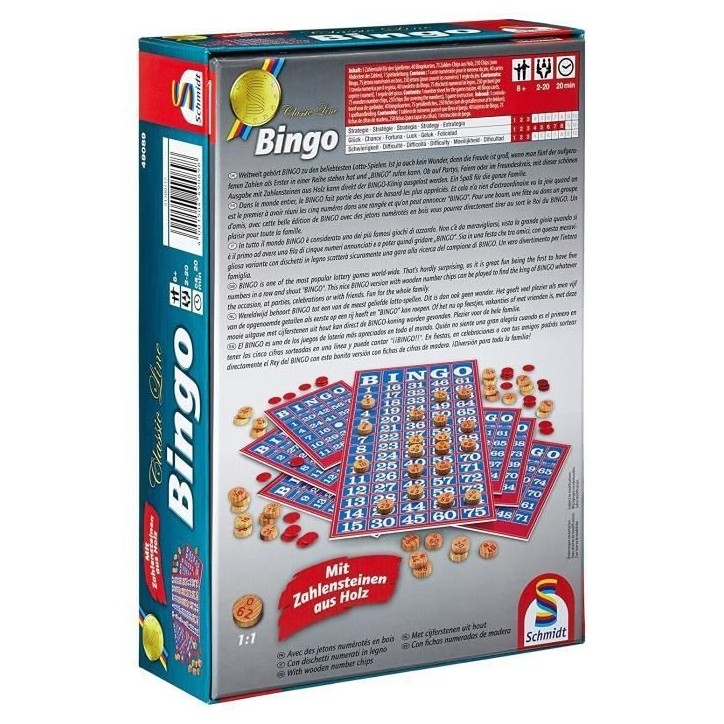 Jeu de société Bingo Classic line SCHMIDT AND SPIELE - Mixte - A partir de 8 ans Jeu de société Bingo Classic line SCHMIDT AND SPIELE - Mixte - A partir de 8 ans