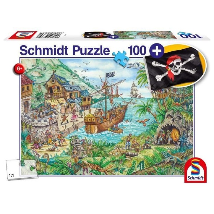 Puzzle Fantastique - SCHMIDT SPIELE - Dans la baie aux pirates - 100 pieces - Multicolore et vert Puzzle Fantastique - SCHMIDT SPIELE - Dans la baie aux pirates - 100 pieces - Multicolore et vert