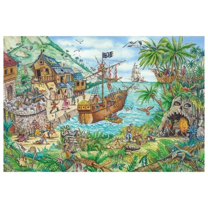Puzzle Fantastique - SCHMIDT SPIELE - Dans la baie aux pirates - 100 pieces - Multicolore et vert Puzzle Fantastique - SCHMIDT SPIELE - Dans la baie aux pirates - 100 pieces - Multicolore et vert