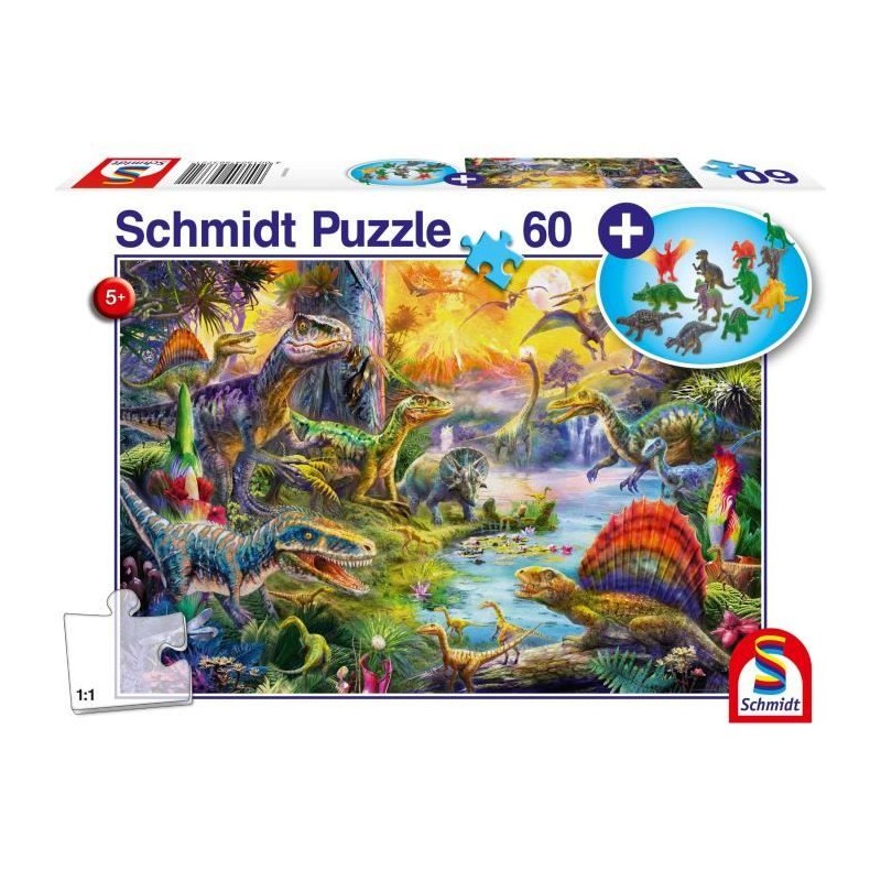 Dinosaures - avec add on (figurines de dinosaures) - 60 pcs - SCHMIDT Dinosaures - avec add on (figurines de dinosaures) - 60 pcs - SCHMIDT